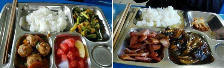 工廠食堂10元工作餐兩葷一素的飯菜是怎么樣的？